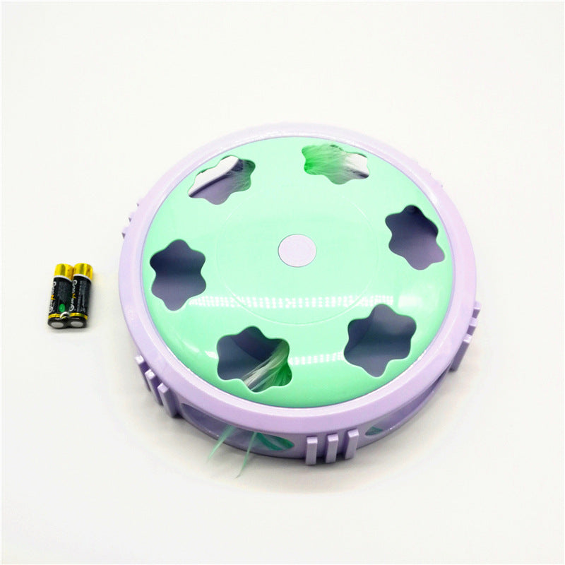 HKM-7804605 Interactive Feather Flashing Puzzle Cat Toy for Engaging Hide and Seek Play