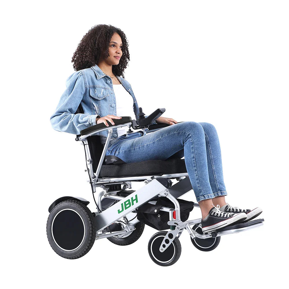 HKM-780499 Lightweight Foldable Electric Wheelchair with Stair Climbing Function for Elderly Users, 500W Motor, 120kg Capacity