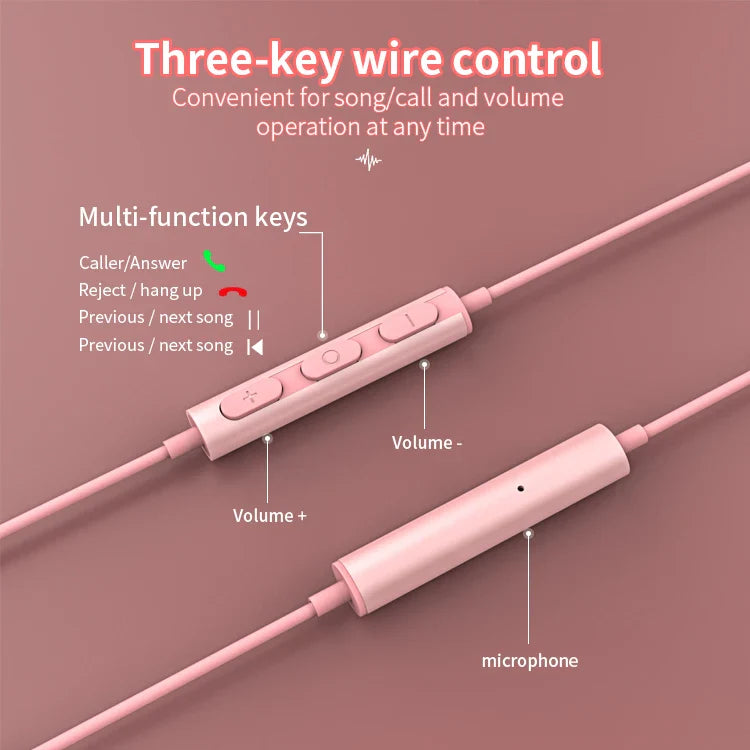 HKM-780627 3.5mm Wired Earphones with Microphone, Universal In-Ear Headphones for Smartphones and Tablets
