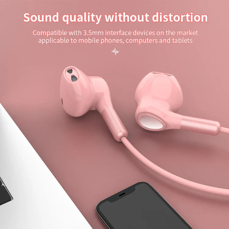 HKM-780627 3.5mm Wired Earphones with Microphone, Universal In-Ear Headphones for Smartphones and Tablets