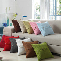 HKM-780691 Cotton Knitted Outdoor Pillowcase in Modern Plain Design