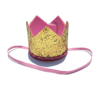 HKM-7807165 Pet Birthday Triangle Towel Set - Pink & Blue Options with Crown and Hat for Dogs