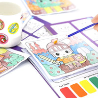 HKM-780755 Portable Art Supplies Kit for Kids with Colouring Book and Brush Set