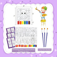 HKM-780755 Portable Art Supplies Kit for Kids with Colouring Book and Brush Set