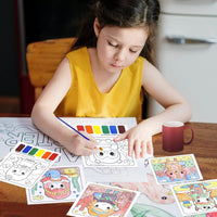 HKM-780755 Portable Art Supplies Kit for Kids with Colouring Book and Brush Set