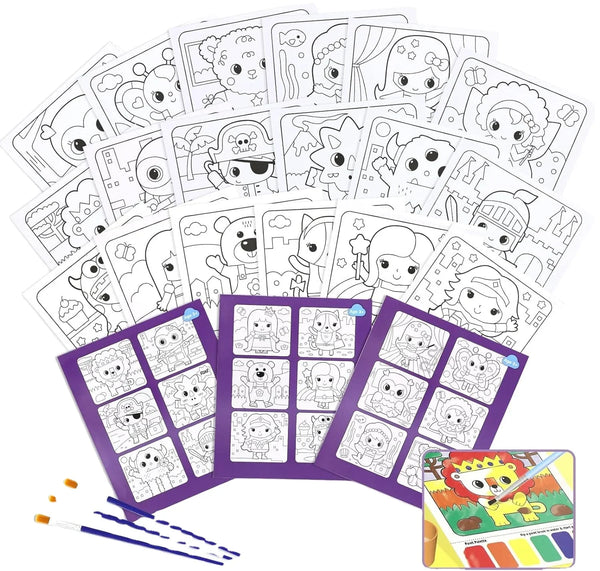 HKM-780755 Portable Art Supplies Kit for Kids with Colouring Book and Brush Set