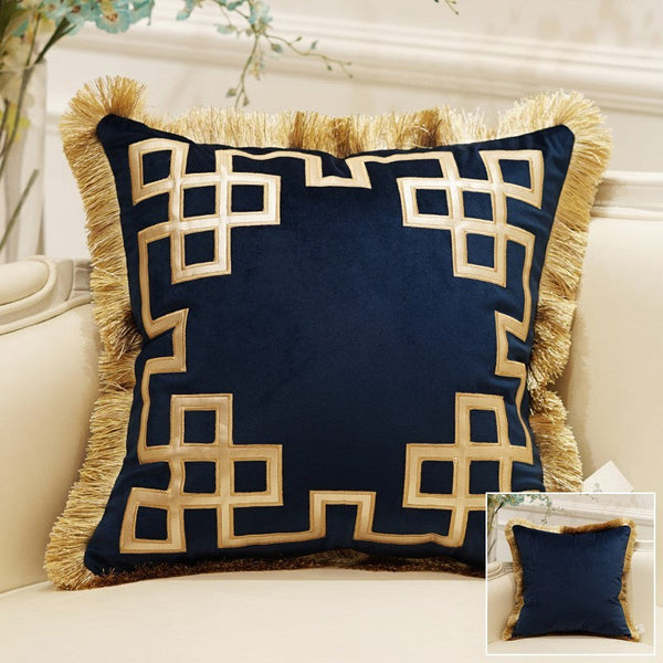 HKM-780755 Striped Flannel Cushion Pillowcase for Living Room – Soft Cotton with PP Cotton Filling
