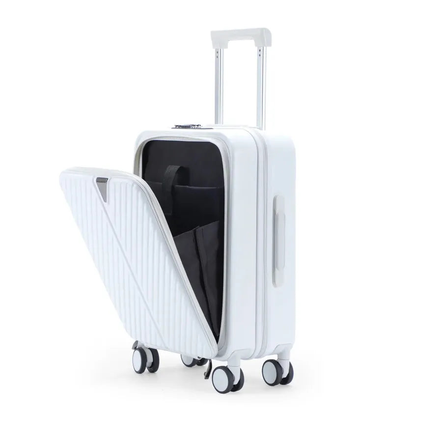 HKM-781011 Lightweight Cabin Trolley Suitcase with Laptop Compartment and Cup Holder