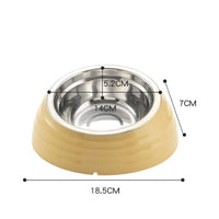 HKM-7811517 Stainless Steel Cat Bowl in Light Green, Beige, and Brown Variants