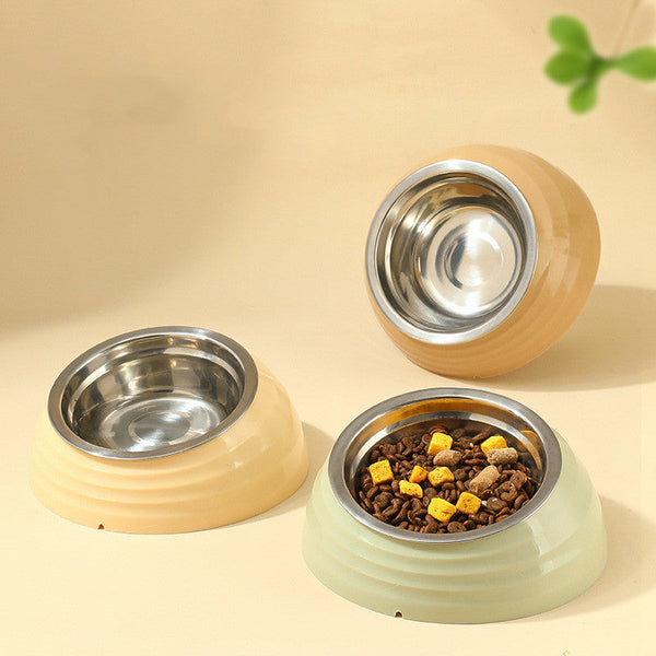 HKM-7811517 Stainless Steel Cat Bowl in Light Green, Beige, and Brown Variants