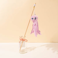 HKM-7812797 Furry Octopus Cat Toy with Long Stick - Indoor Play for Kittens and Cats