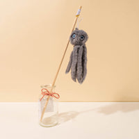 HKM-7812797 Furry Octopus Cat Toy with Long Stick - Indoor Play for Kittens and Cats