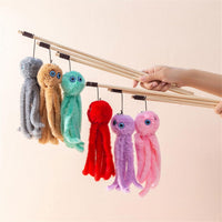 HKM-7812797 Furry Octopus Cat Toy with Long Stick - Indoor Play for Kittens and Cats