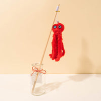 HKM-7812797 Furry Octopus Cat Toy with Long Stick - Indoor Play for Kittens and Cats