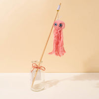 HKM-7812797 Furry Octopus Cat Toy with Long Stick - Indoor Play for Kittens and Cats