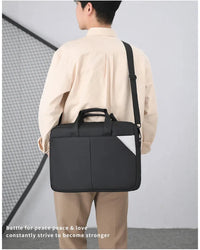 HKM-781331 Large Capacity Laptop Tote Bag - Durable Black Computer Case for Travel and Everyday Use