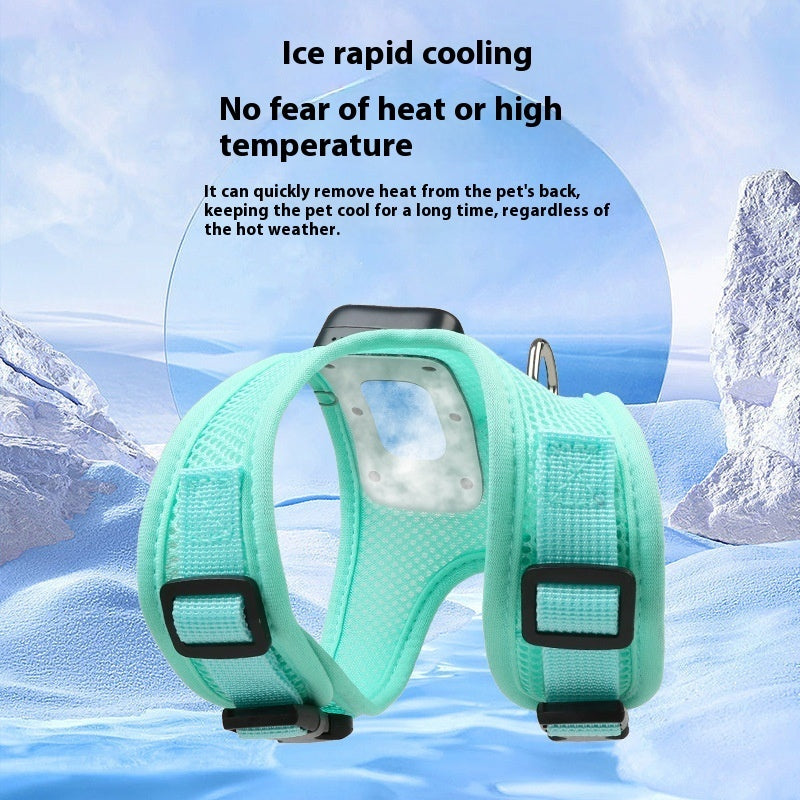 HKM-7814589 Cooling Dog Vest Harness with Breathable Design and Light-Up Functionality for Small Breeds