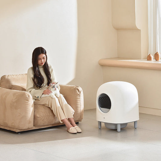 HKM-781459 Automatic Smart Cat Toilet with Enclosed Design and Deodorizing System