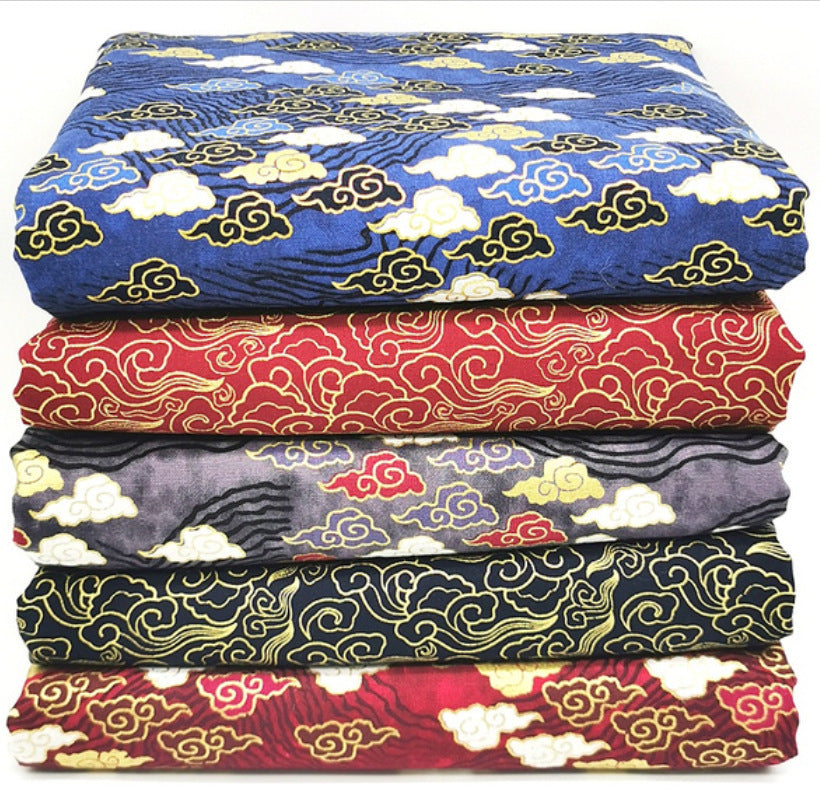 HKM-781459 Cotton Fabric Cloud Series for DIY Patchwork - 145cm Wide, 100% Cotton with Tie-Dye Design