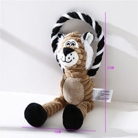 HKM-7814973 Interactive Plush Sound Toys for Pets - Monkey, Lion, Elephant Shapes