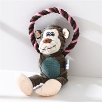 HKM-7814973 Interactive Plush Sound Toys for Pets - Monkey, Lion, Elephant Shapes