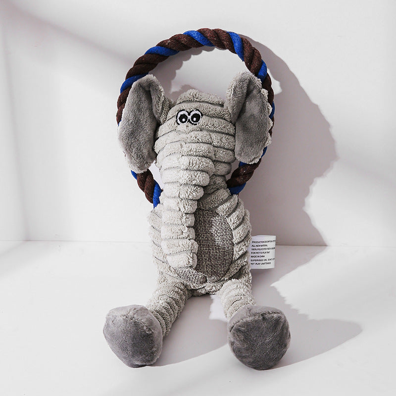 HKM-7814973 Interactive Plush Sound Toys for Pets - Monkey, Lion, Elephant Shapes