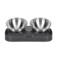 HKM-7815485 Adjustable Angle Stainless Steel Pet Bowl with Non-Slip Base for Cats and Small Dogs - Single and Double Options