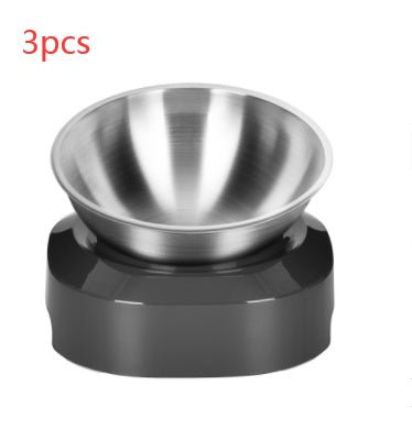 HKM-7815485 Adjustable Angle Stainless Steel Pet Bowl with Non-Slip Base for Cats and Small Dogs - Single and Double Options