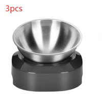 HKM-7815485 Adjustable Angle Stainless Steel Pet Bowl with Non-Slip Base for Cats and Small Dogs - Single and Double Options