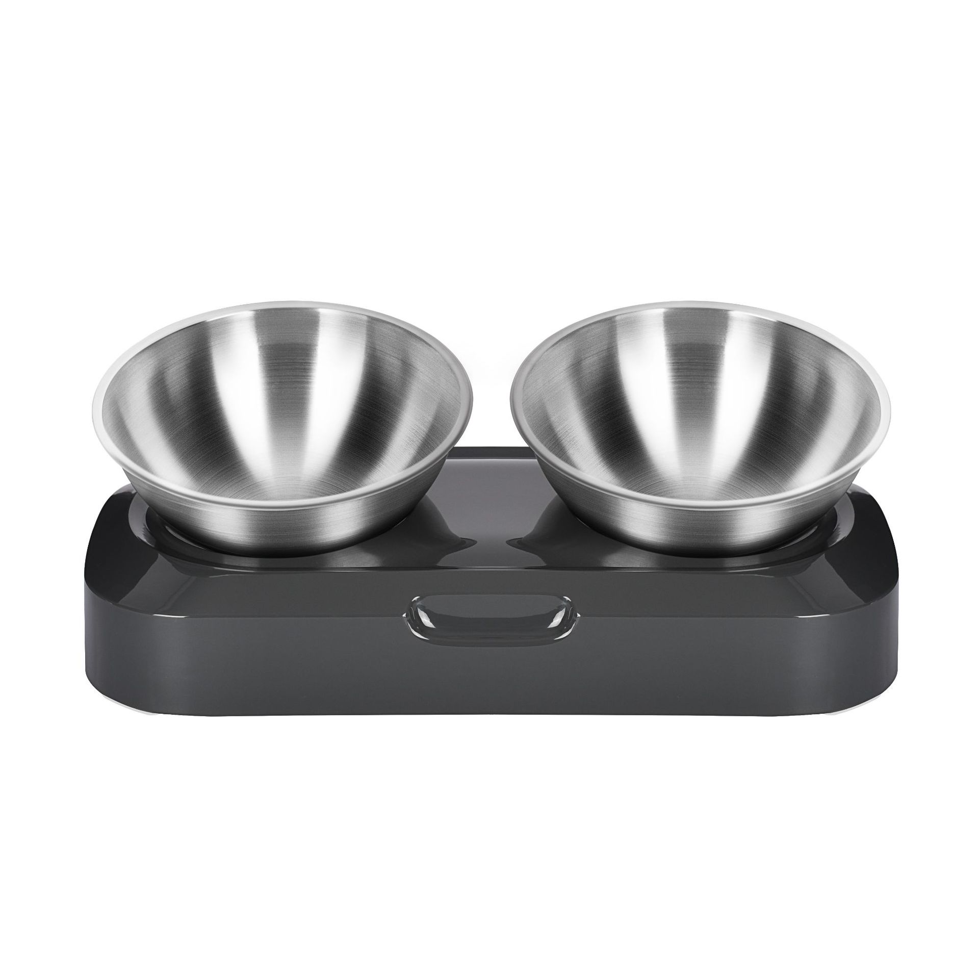 HKM-7815485 Adjustable Angle Stainless Steel Pet Bowl with Non-Slip Base for Cats and Small Dogs - Single and Double Options