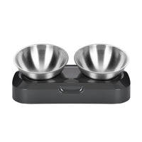 HKM-7815485 Adjustable Angle Stainless Steel Pet Bowl with Non-Slip Base for Cats and Small Dogs - Single and Double Options
