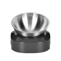 HKM-7815485 Adjustable Angle Stainless Steel Pet Bowl with Non-Slip Base for Cats and Small Dogs - Single and Double Options