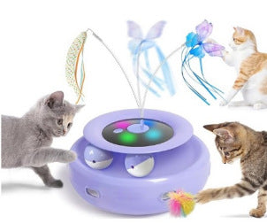 HKM-7816125 Electric Cat Toy Turntable with Random Colors - Engaging Pet Playtime Fun
