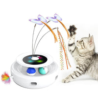 HKM-7816125 Electric Cat Toy Turntable with Random Colors - Engaging Pet Playtime Fun