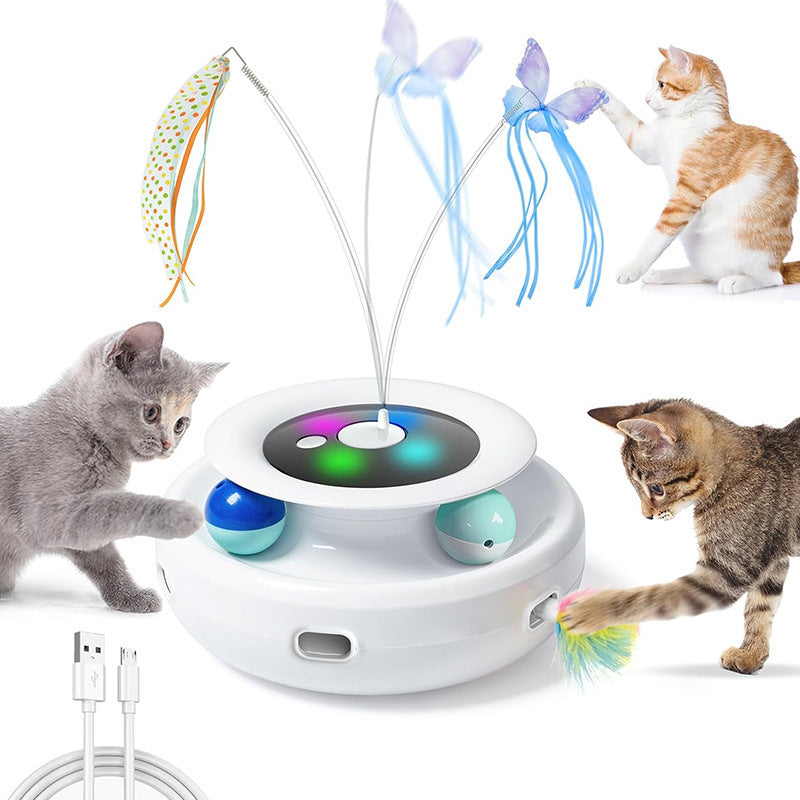 HKM-7816125 Electric Cat Toy Turntable with Random Colors - Engaging Pet Playtime Fun