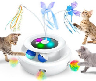 HKM-7816125 Electric Cat Toy Turntable with Random Colors - Engaging Pet Playtime Fun
