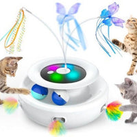 HKM-7816125 Electric Cat Toy Turntable with Random Colors - Engaging Pet Playtime Fun