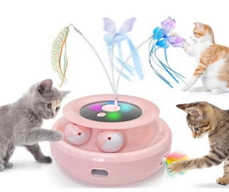 HKM-7816125 Electric Cat Toy Turntable with Random Colors - Engaging Pet Playtime Fun