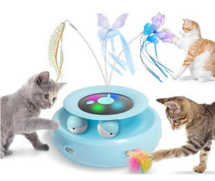 HKM-7816125 Electric Cat Toy Turntable with Random Colors - Engaging Pet Playtime Fun