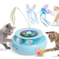 HKM-7816125 Electric Cat Toy Turntable with Random Colors - Engaging Pet Playtime Fun