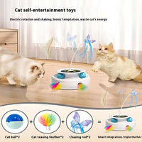 HKM-7816125 Electric Cat Toy Turntable with Random Colors - Engaging Pet Playtime Fun