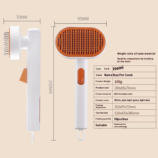 HKM-7816893 Automatic Pet Hair Removal Brush - ABS and Stainless Steel Design, Multiple Colors Available