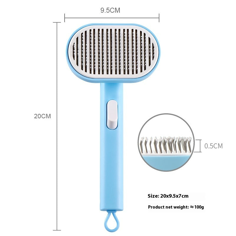 HKM-7816893 Automatic Pet Hair Removal Brush - ABS and Stainless Steel Design, Multiple Colors Available
