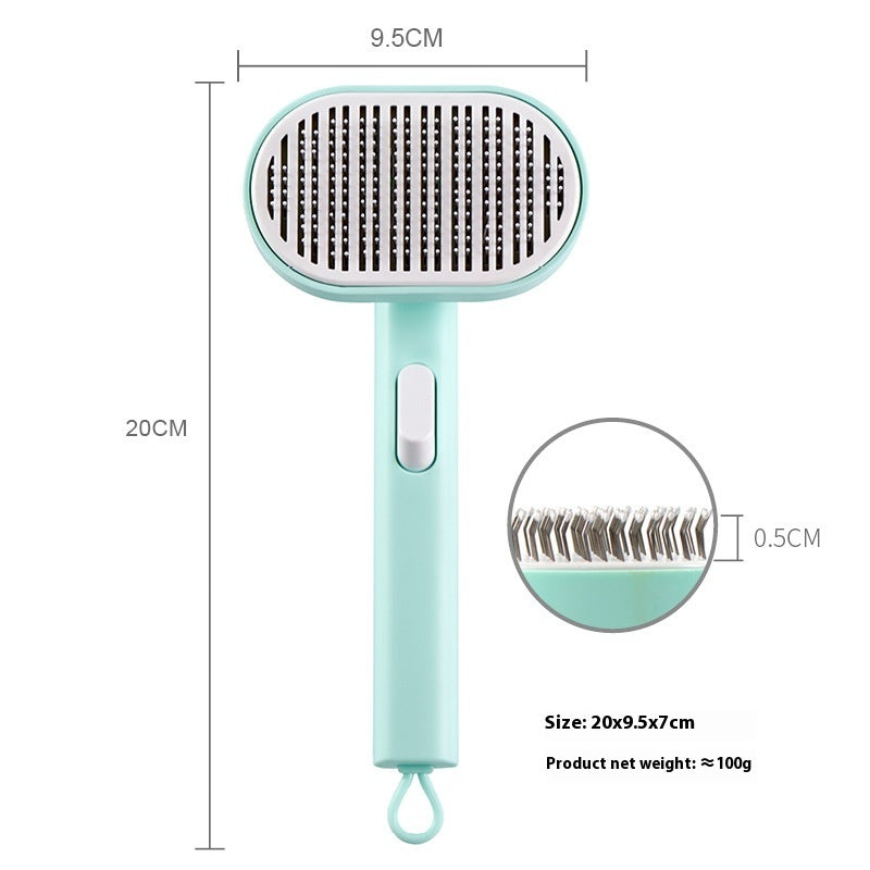HKM-7816893 Automatic Pet Hair Removal Brush - ABS and Stainless Steel Design, Multiple Colors Available