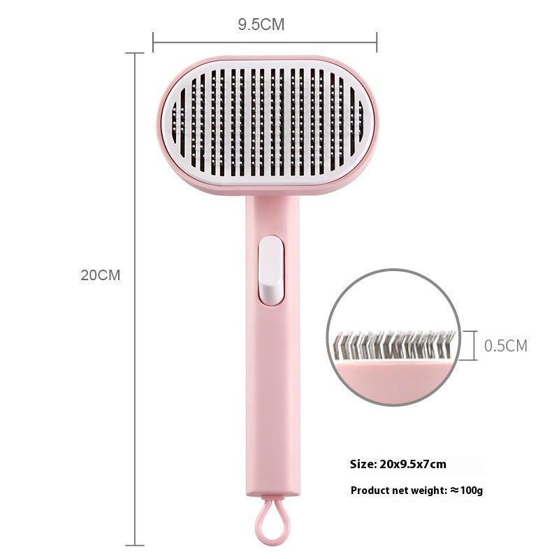 HKM-7816893 Automatic Pet Hair Removal Brush - ABS and Stainless Steel Design, Multiple Colors Available