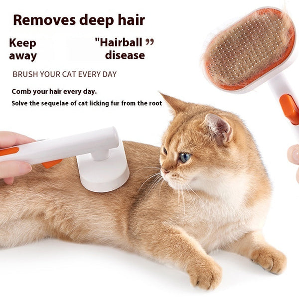 HKM-7816893 Automatic Pet Hair Removal Brush - ABS and Stainless Steel Design, Multiple Colors Available