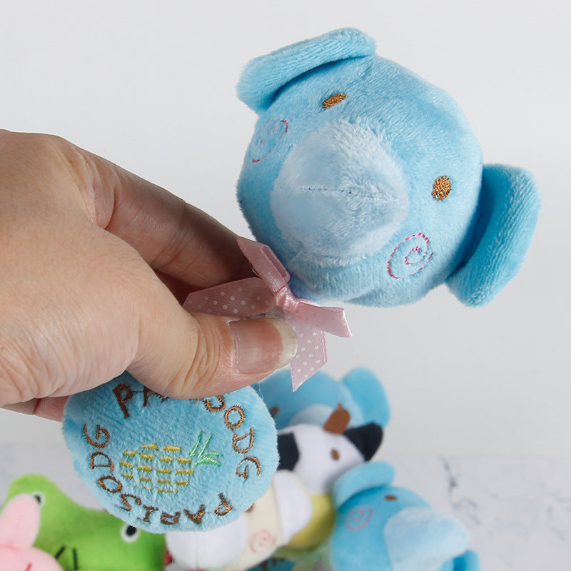 HKM-7819453 Plush Sound Toy with Cotton Rope for Dogs - Frog, Cow, and Bear Designs