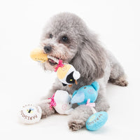 HKM-7819453 Plush Sound Toy with Cotton Rope for Dogs - Frog, Cow, and Bear Designs
