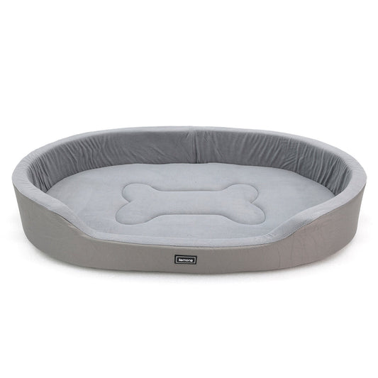 HKM-7819709 Warm Plush Dog Bed with Removable Washable Cover, Anti-Slip Bottom for Indoor & Outdoor Use