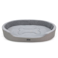 HKM-7819709 Warm Plush Dog Bed with Removable Washable Cover, Anti-Slip Bottom for Indoor & Outdoor Use